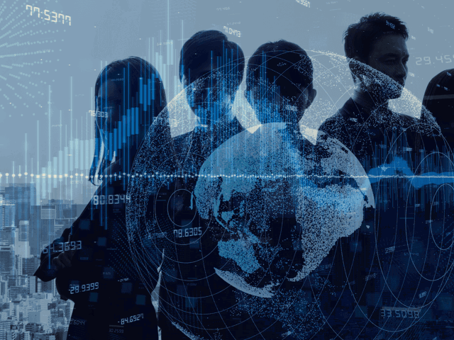 globe made of blue glowing dots connected by lines